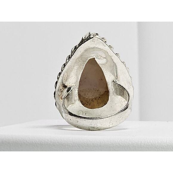 Vintage Colossal Handmade Costume Pear Shape Stone Ring Size 8.5 - Picture 4 of 7
